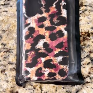 Leopard Print iPhone 16 Case - Black and Orange